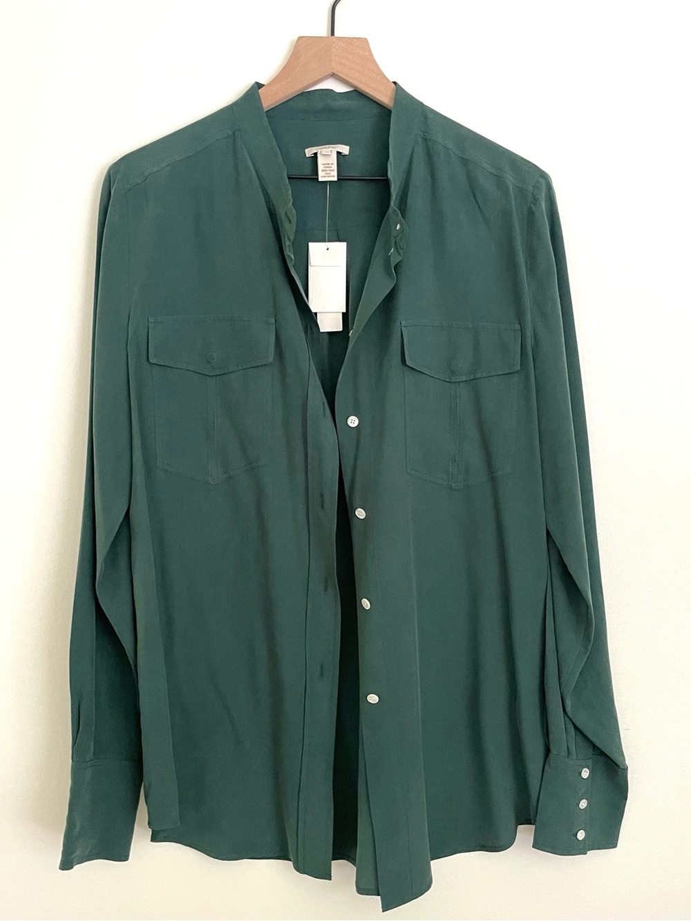 J. Crew 100% Silk Button-Front Top
